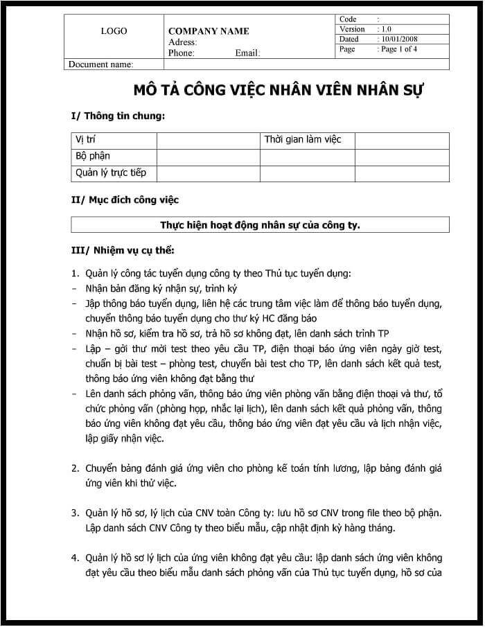 JD là gì? Cách xây dựng bảng mô tả công việc chuẩn nhất